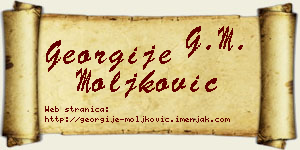 Georgije Moljković vizit kartica